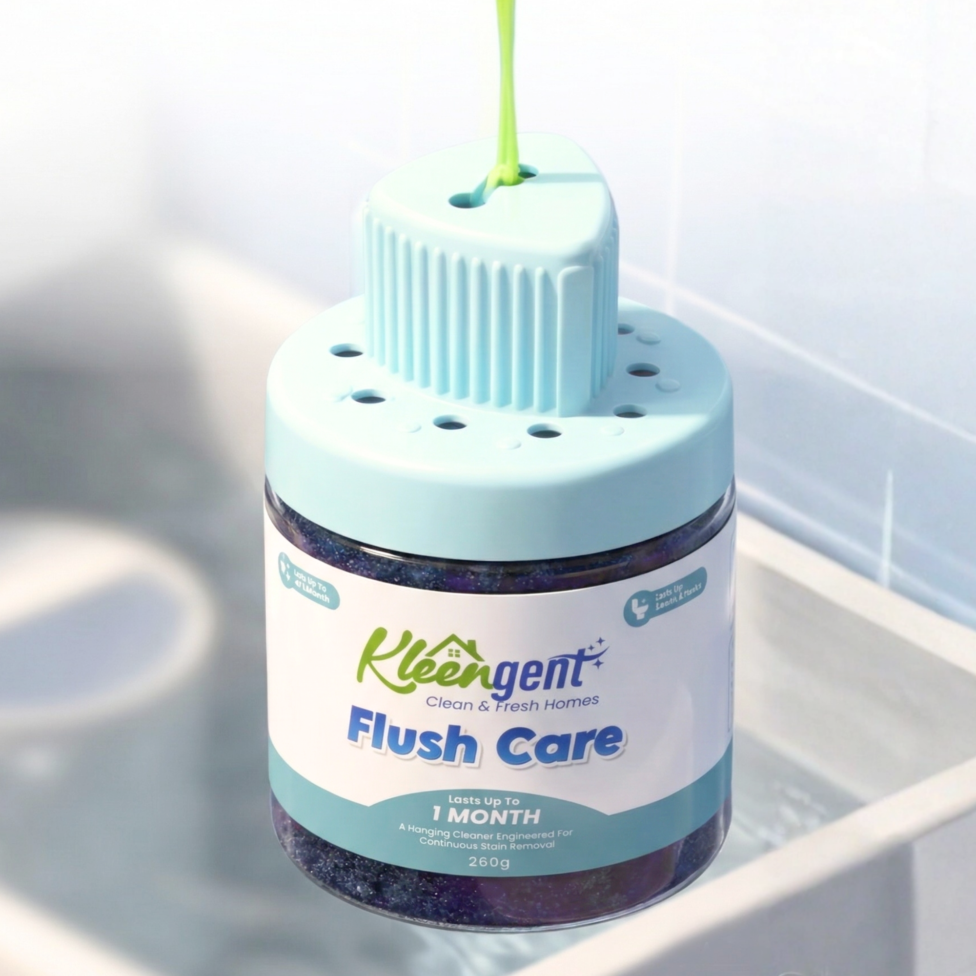 Kleengent Automatic Toilet Bowl Cleaner Flush Care | Odor Control | Safe for Bowl & Tank