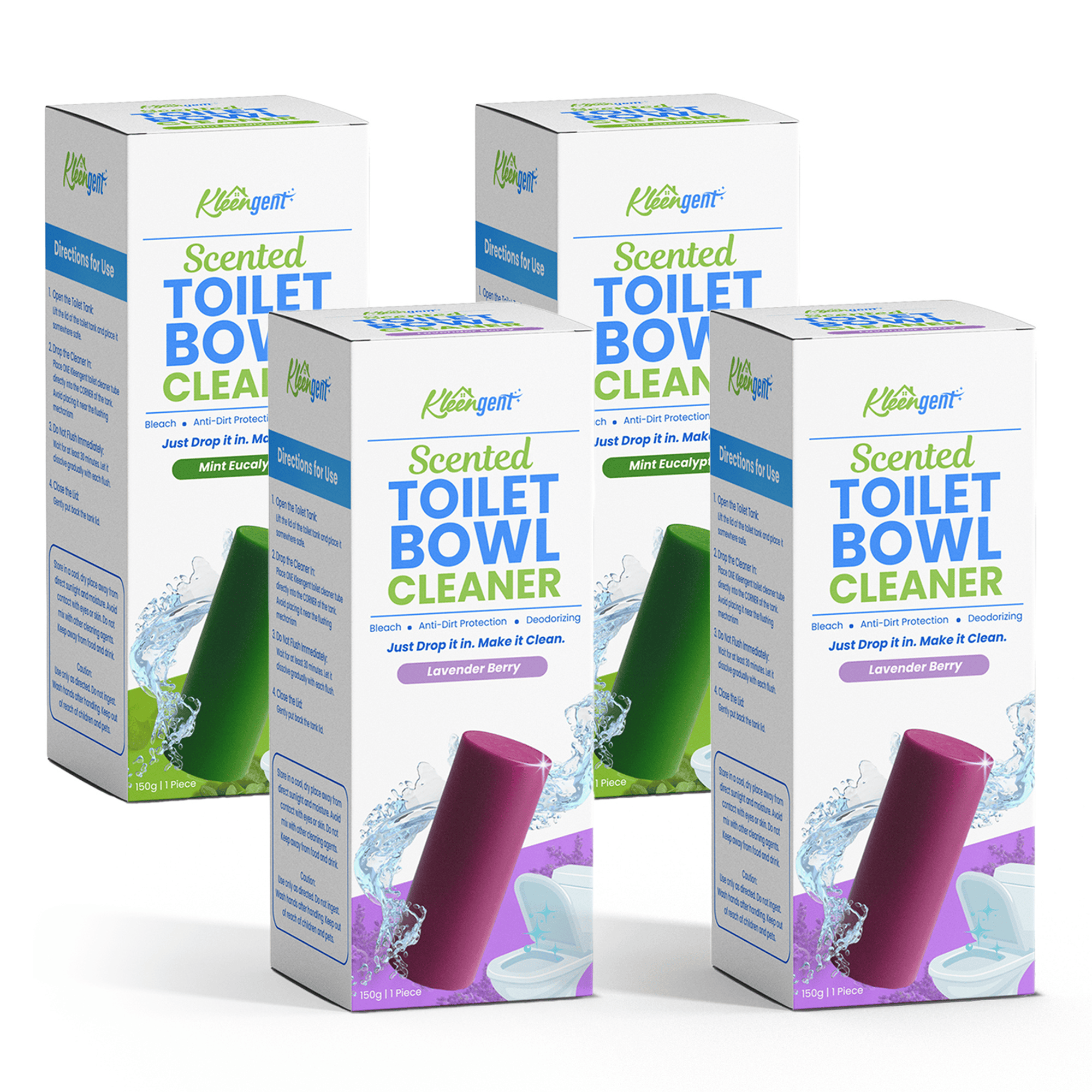 Kleengent Toilet Bowl Cleaner All Scents Scented Bleach for Fresh Flush 150g