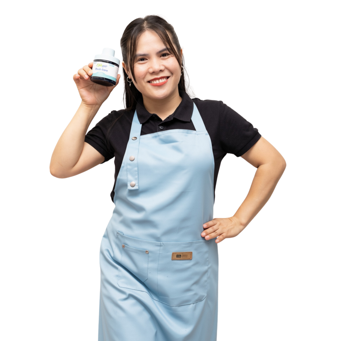 Woman holding Kleengent Flush Care