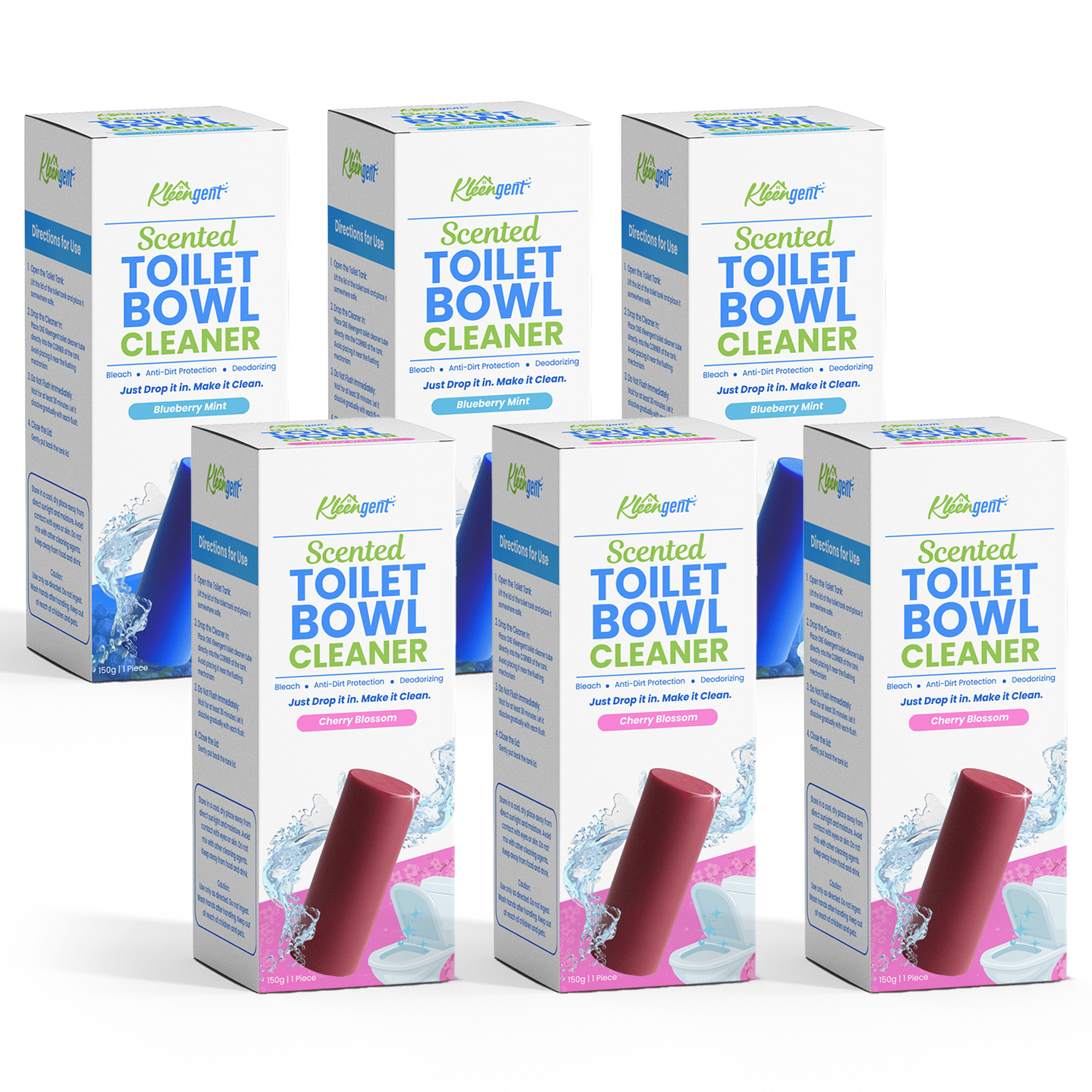 Kleengent Toilet Bowl Cleaner All Scents Scented Bleach for Fresh Flush 150g