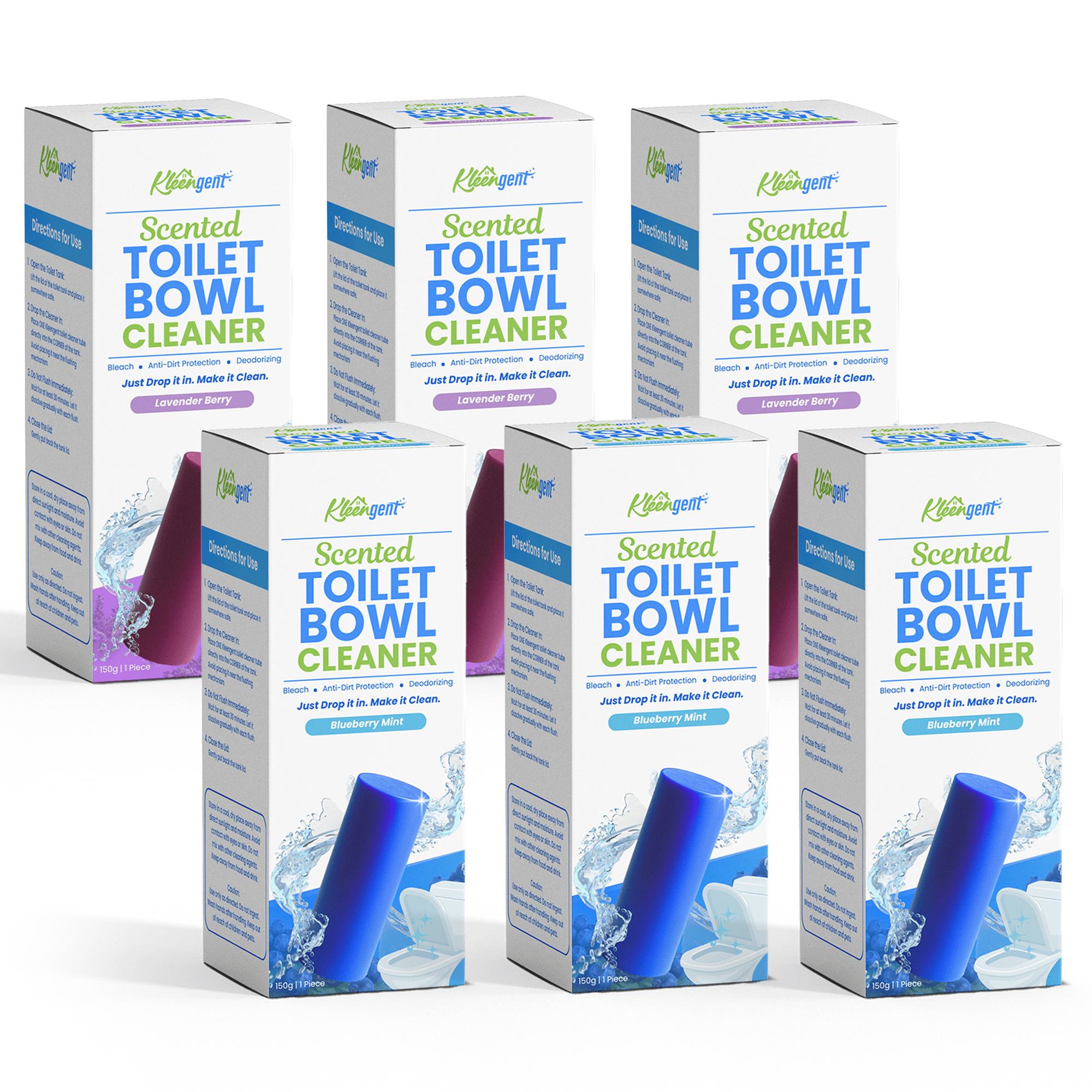 Kleengent Toilet Bowl Cleaner All Scents Scented Bleach for Fresh Flush 150g