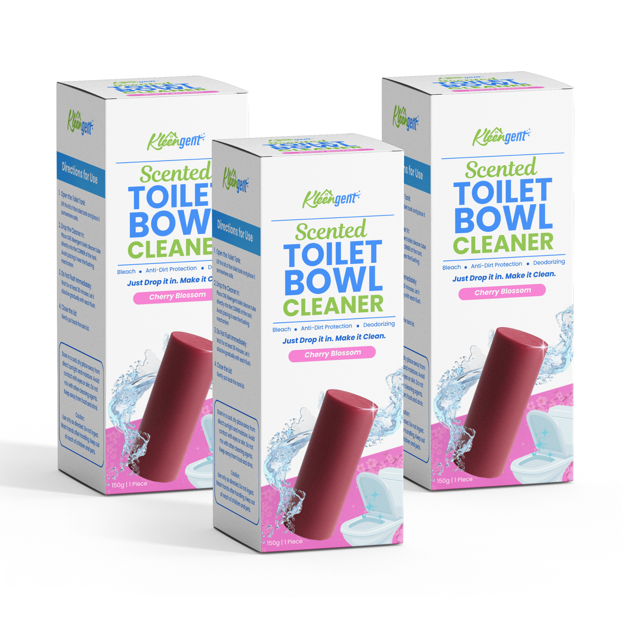 Kleengent Toilet Bowl Cleaner All Scents Scented Bleach for Fresh Flush 150g