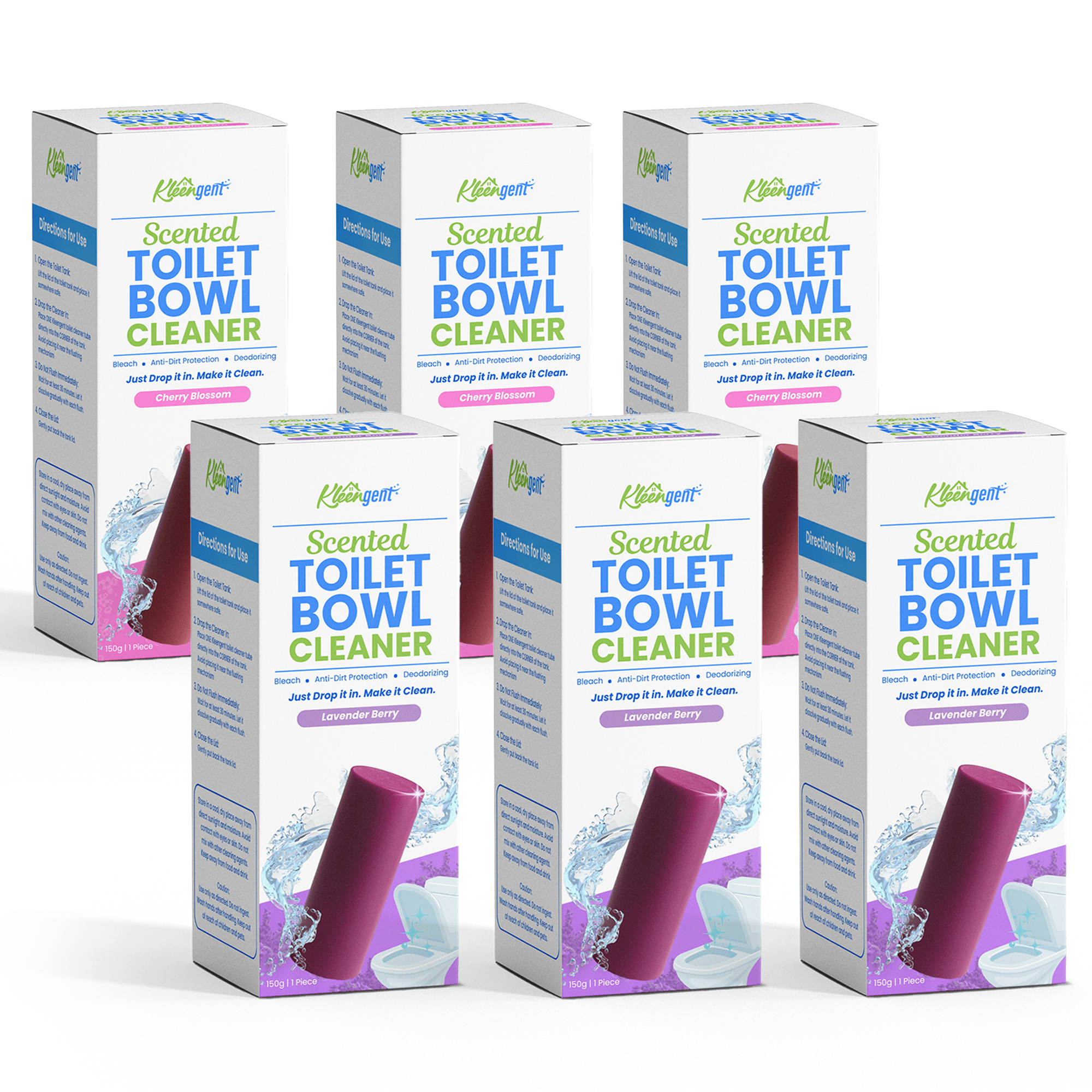 Kleengent Toilet Bowl Cleaner All Scents Scented Bleach for Fresh Flush 150g