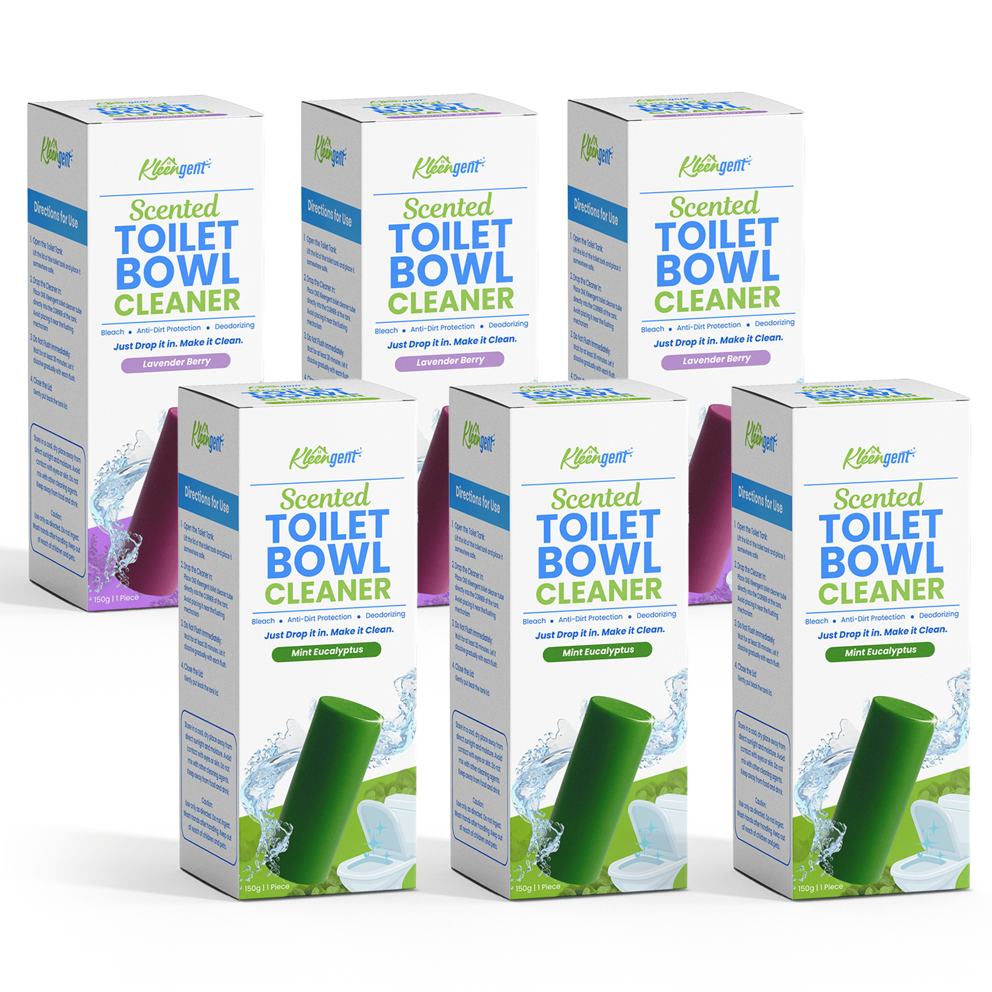 Kleengent Toilet Bowl Cleaner All Scents Scented Bleach for Fresh Flush 150g