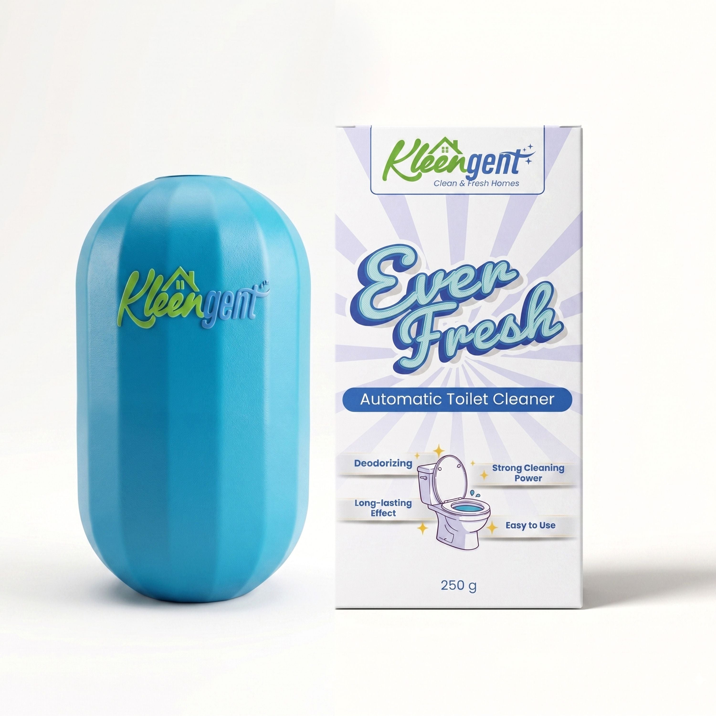 Kleengent Ever Fresh – NEW & IMPROVED Automatic Scented Toilet Bowl Cleaner  –  Blueberry + Lavender