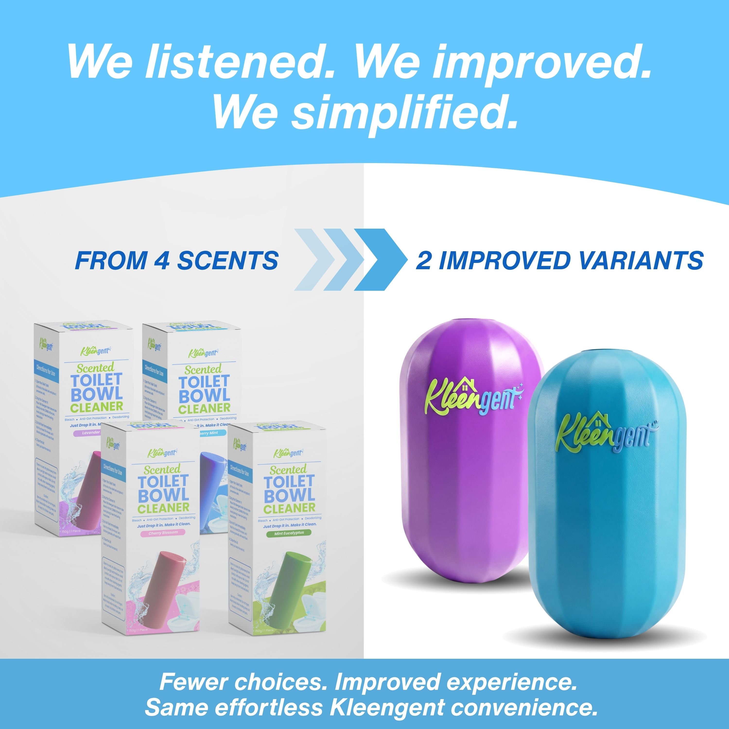Kleengent Ever Fresh – NEW & IMPROVED Automatic Scented Toilet Bowl Cleaner  –  Blueberry + Lavender